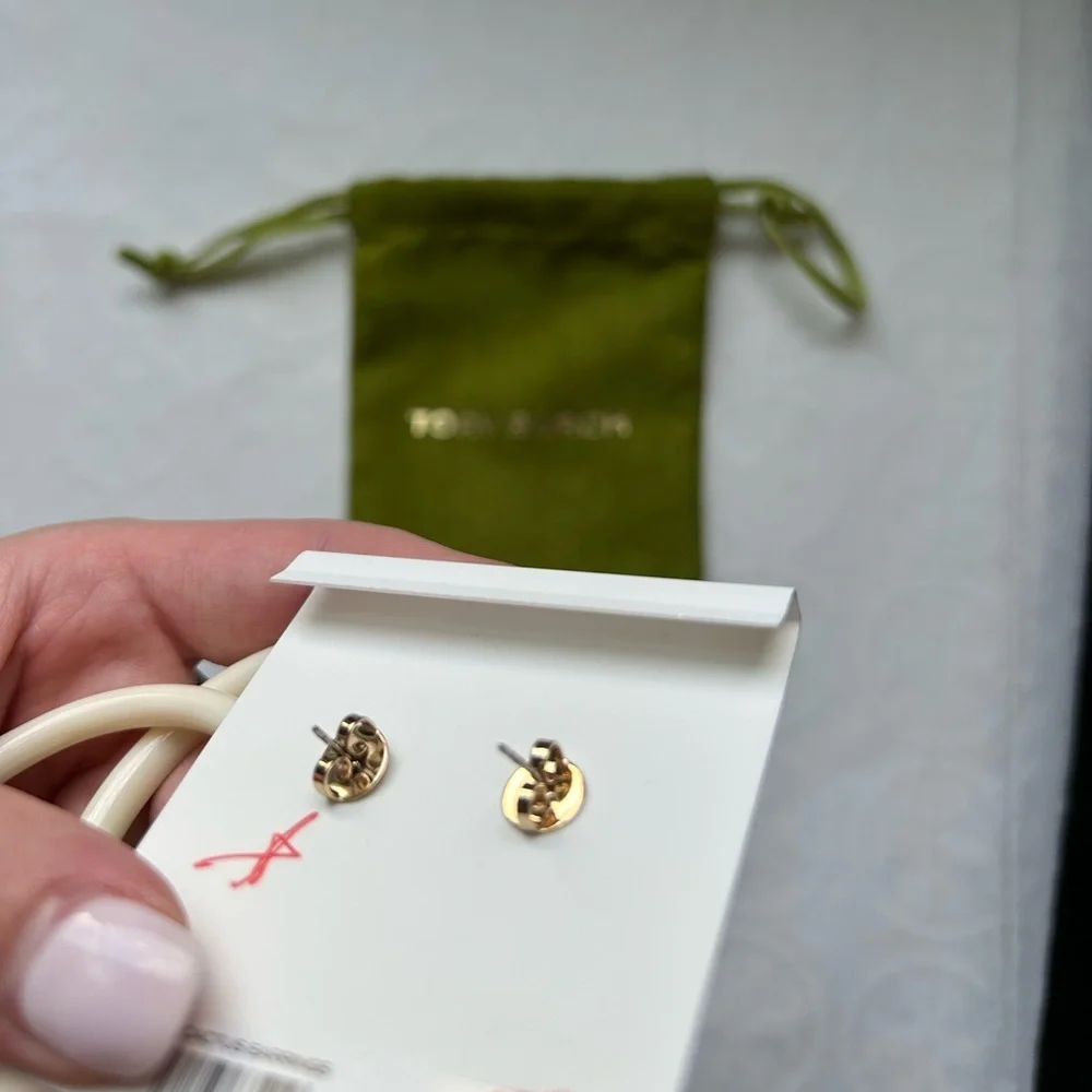 Tory Burch Cactus Earrings Red White Green Gold